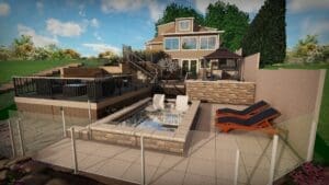 Modern Plunge Pool with sleek patio